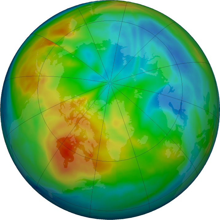 Arctic ozone map for 11 December 2019